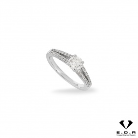 White Gold Round Brilliant Cut Diamond Ring 0.51ct H/VS1